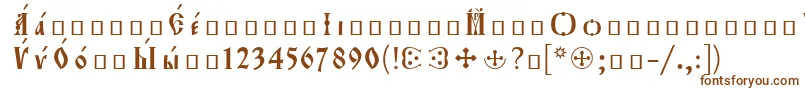 Orthodox.TtIeeroosР Р°Р·СЂСЏРґРѕС‡РЅС‹Р№ Font – Brown Fonts on White Background